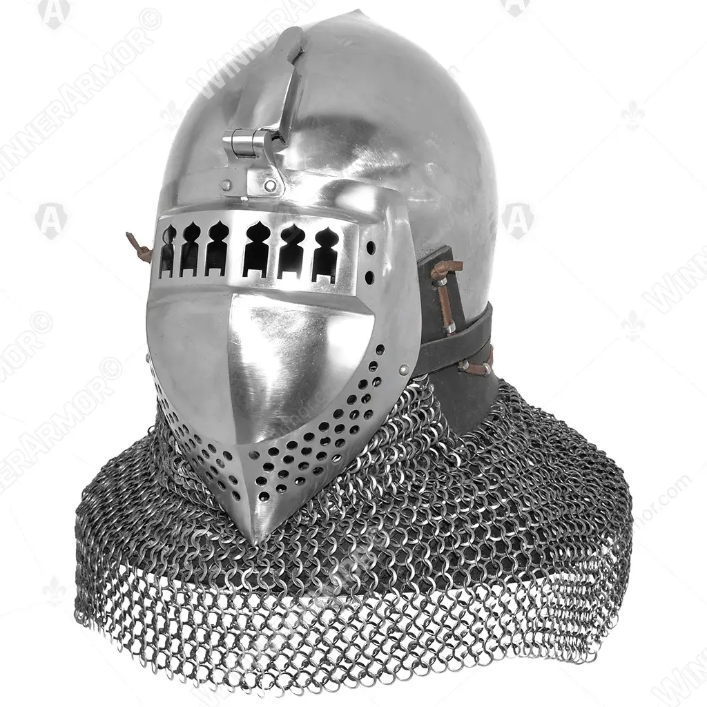 Bavarian Museum Bascinet with Visor for Full Contact