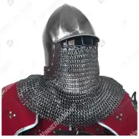 Ribbed bascinet with visor for buhurt