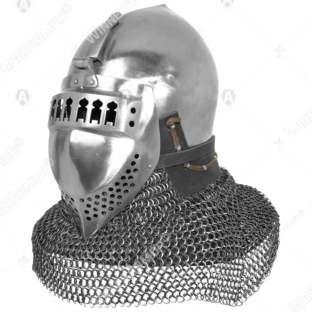 Bavarian Museum Bascinet with Visor for Full Contact