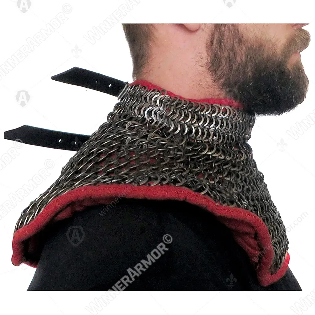 Mail Gorget with Lining and Adjustment Straps
