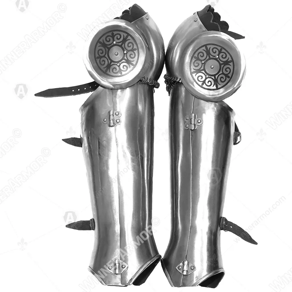 Decorated oriental shins with knee rondels