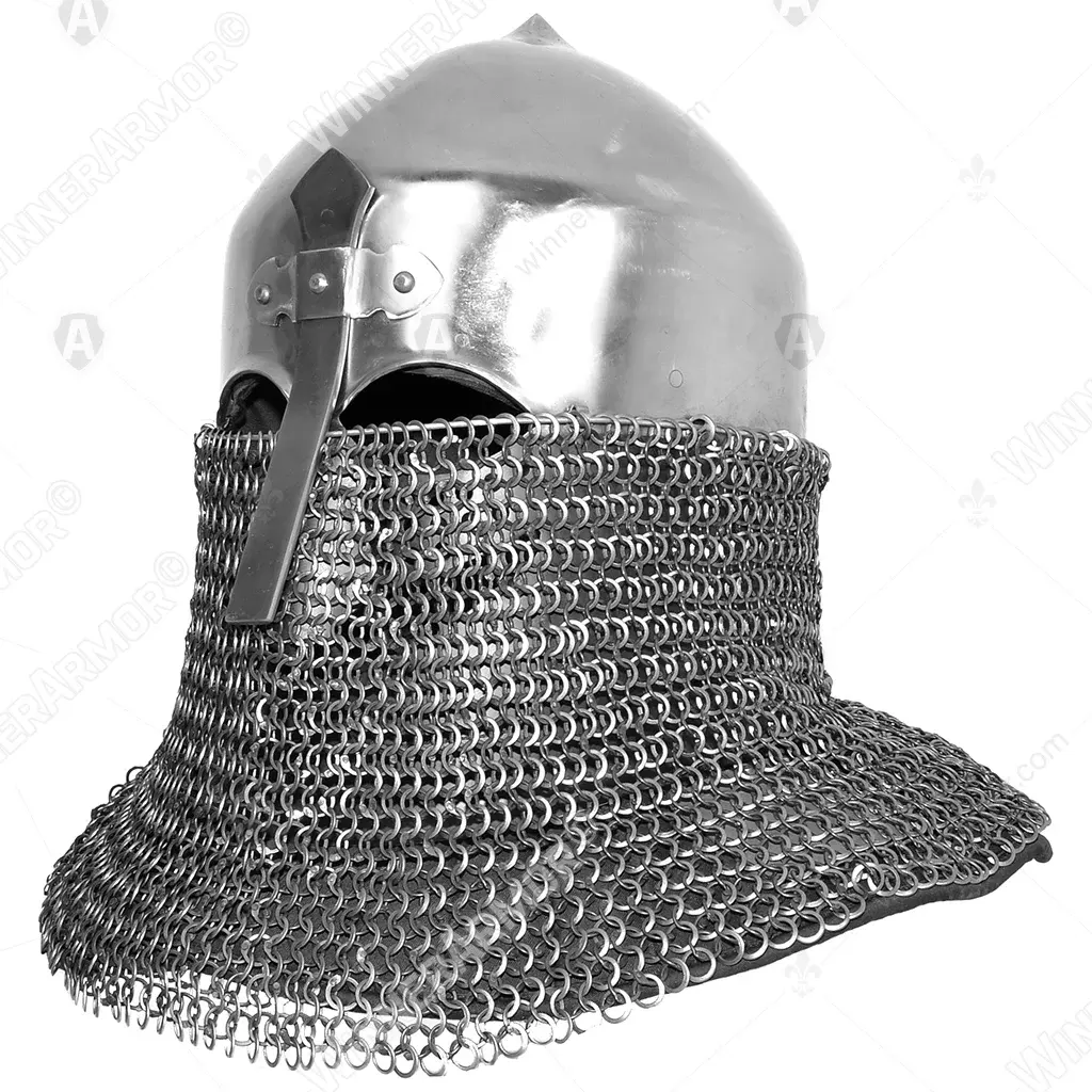 Turban helmet for buhurt with mail aventail