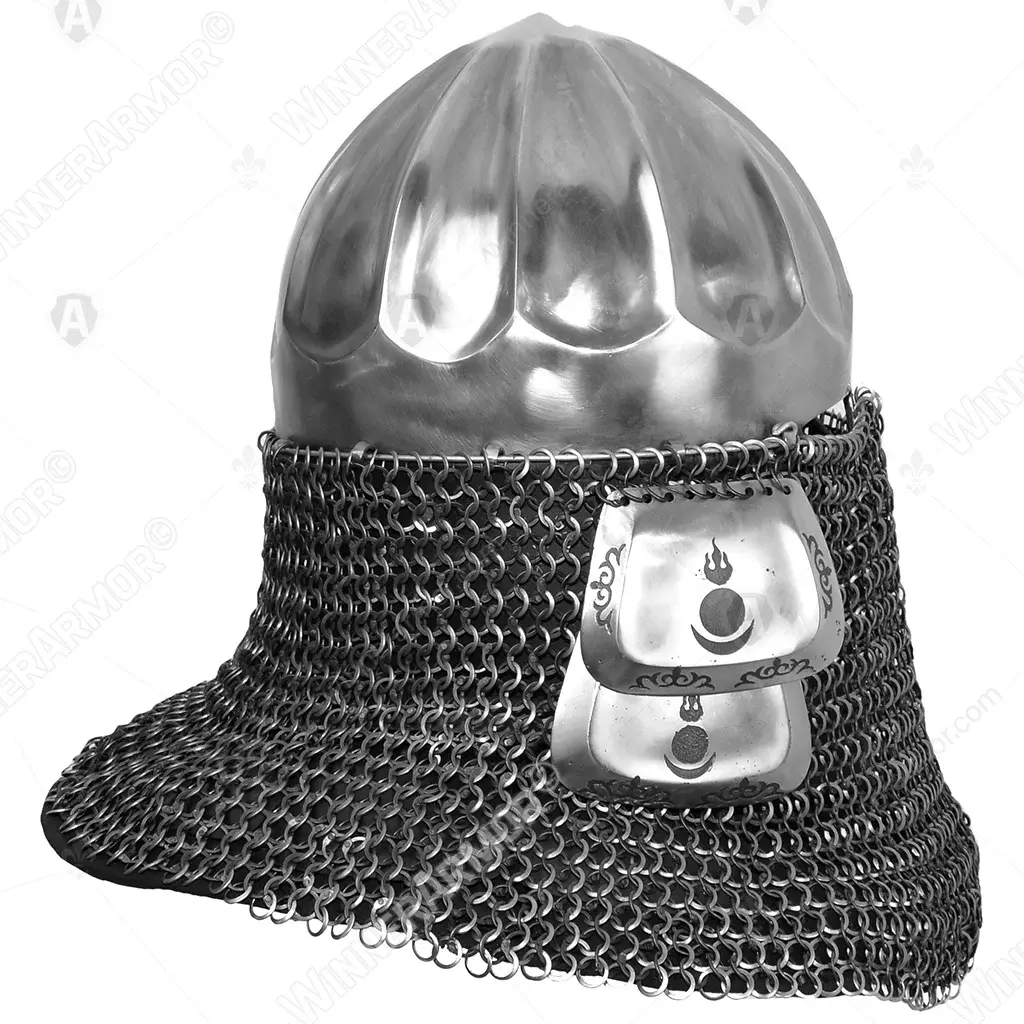 Khorosan ribbed helmet with mail aventail