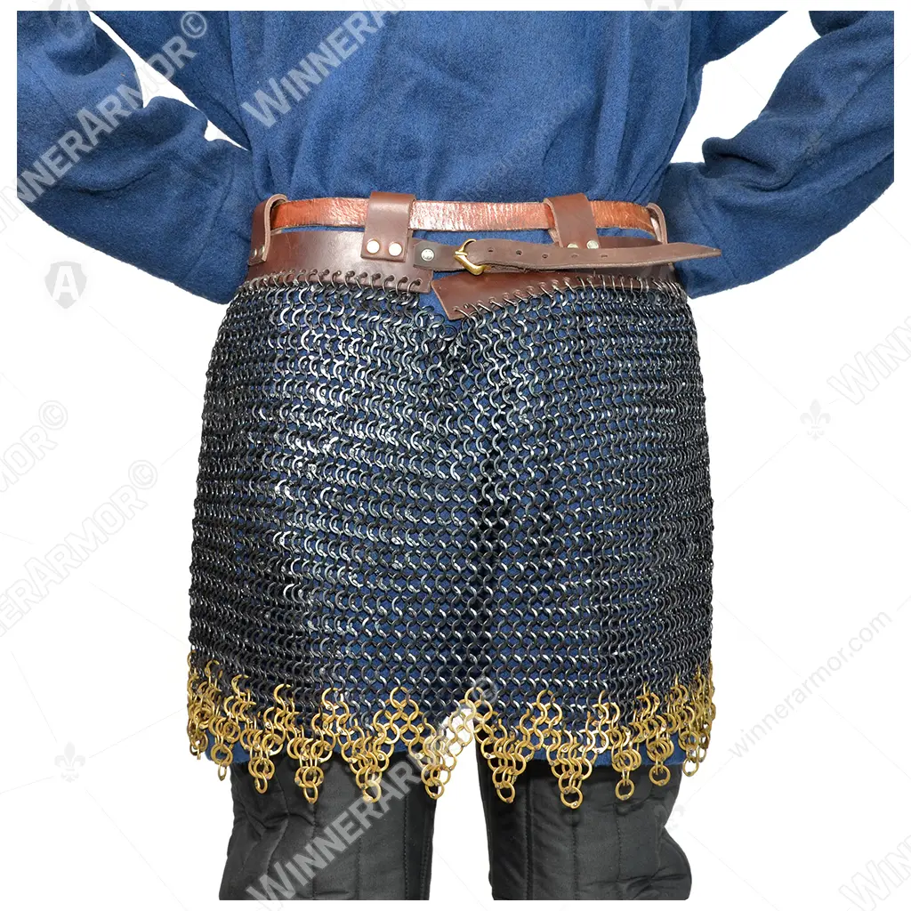 Chainmail skirt for buhurt with scalloped hem