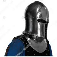 Plate gorget for buhurt with low rim profile