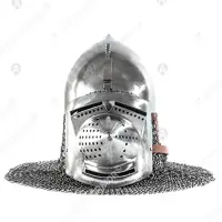 Garlic Head Bascinet with Aventail for Buhurt