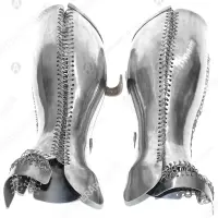 Anatomical Eastern Greaves with plate-and-mail lames