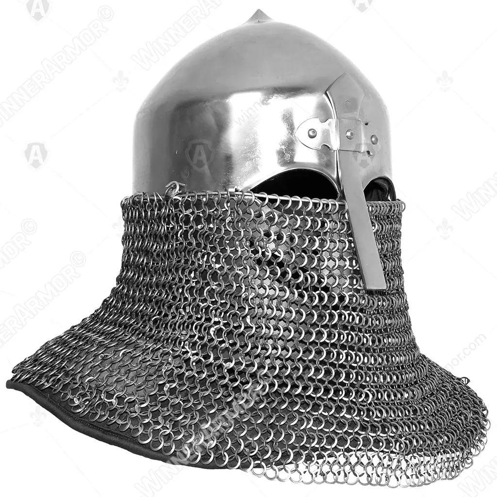 Turban helmet for buhurt with mail aventail