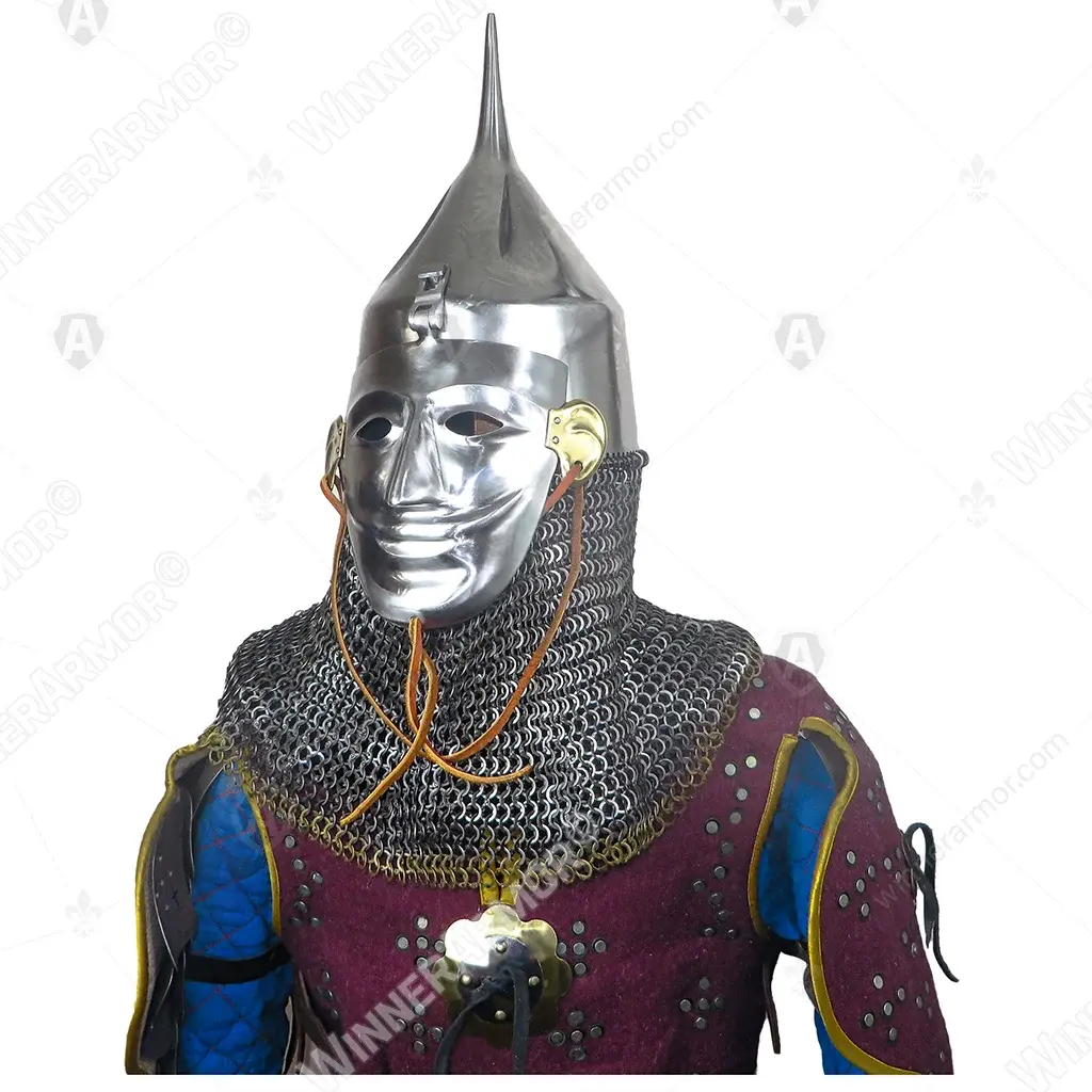 Kovaly Helmet with Mask and Aventail for Buhurt