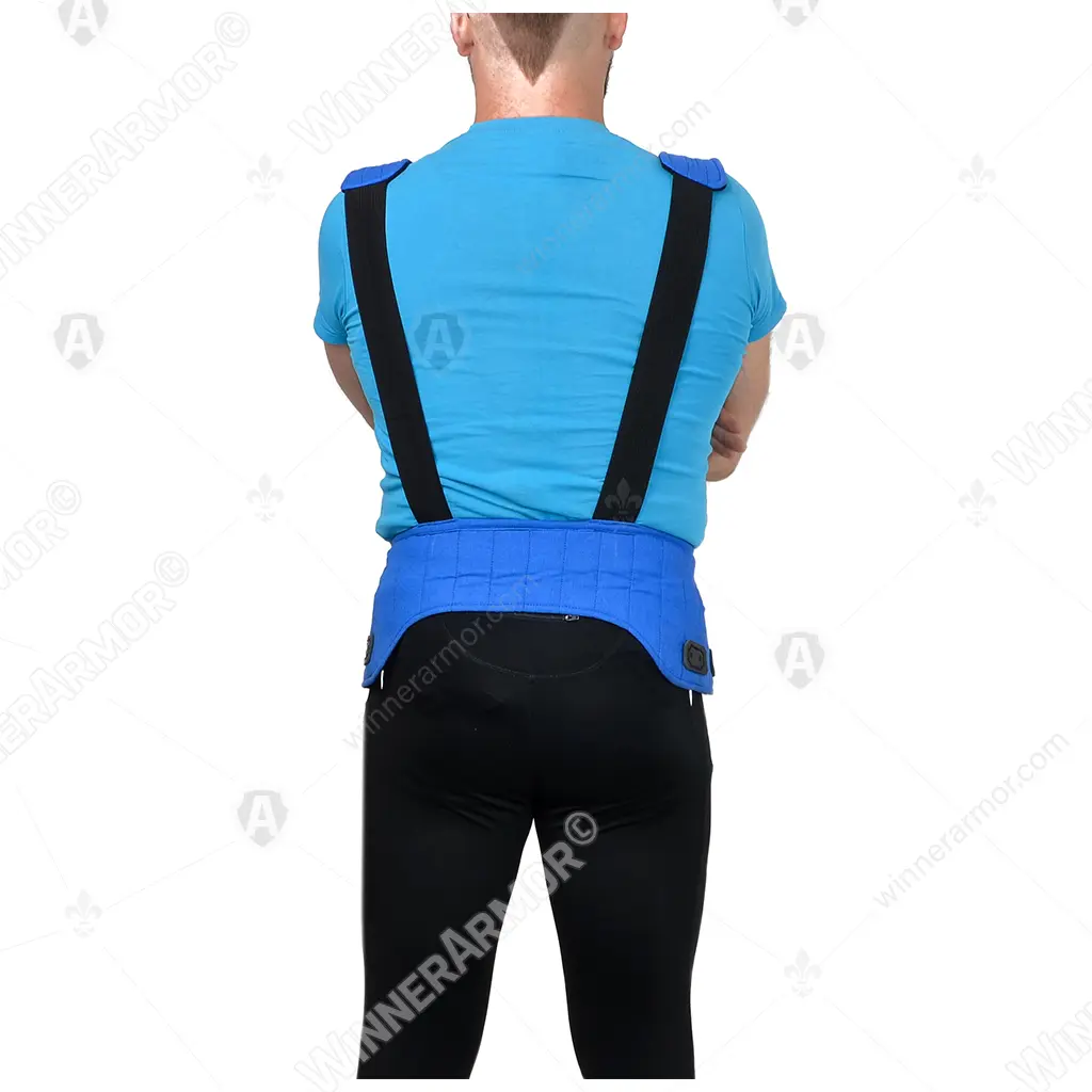 Support belt with adjustable suspenders for plate leg armor