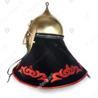 Eastern helmet with face mask, TiN gold finish