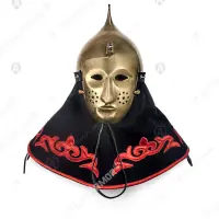 Eastern helmet with face mask, TiN gold finish