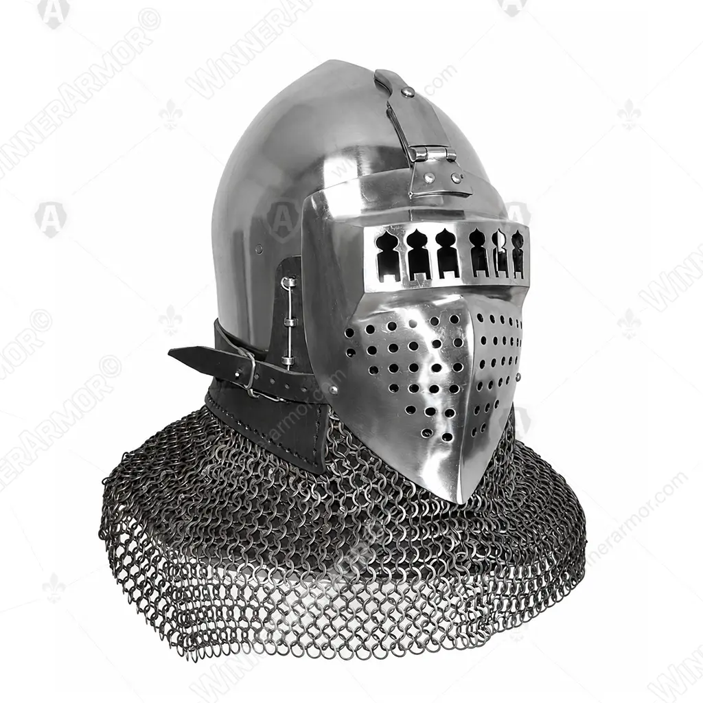 Bavarian Museum Bascinet with Visor for Full Contact